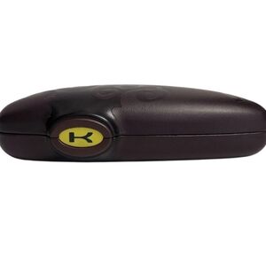 Koali by Morel Brown Hard Clamshell Eyeglass Case Lime Green Floral Interior